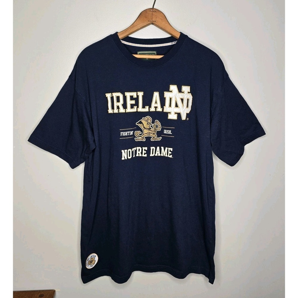 Lansdowne Notre Dame Heritage Collection Men's Ireland Embroidered Blue Shirt XL